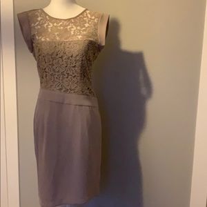 BCBG Maxazria grayish beige dress